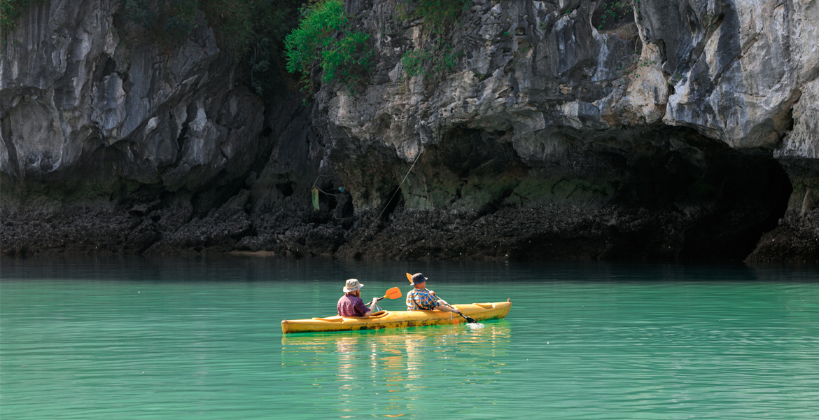 Kayaking in Halong Bay