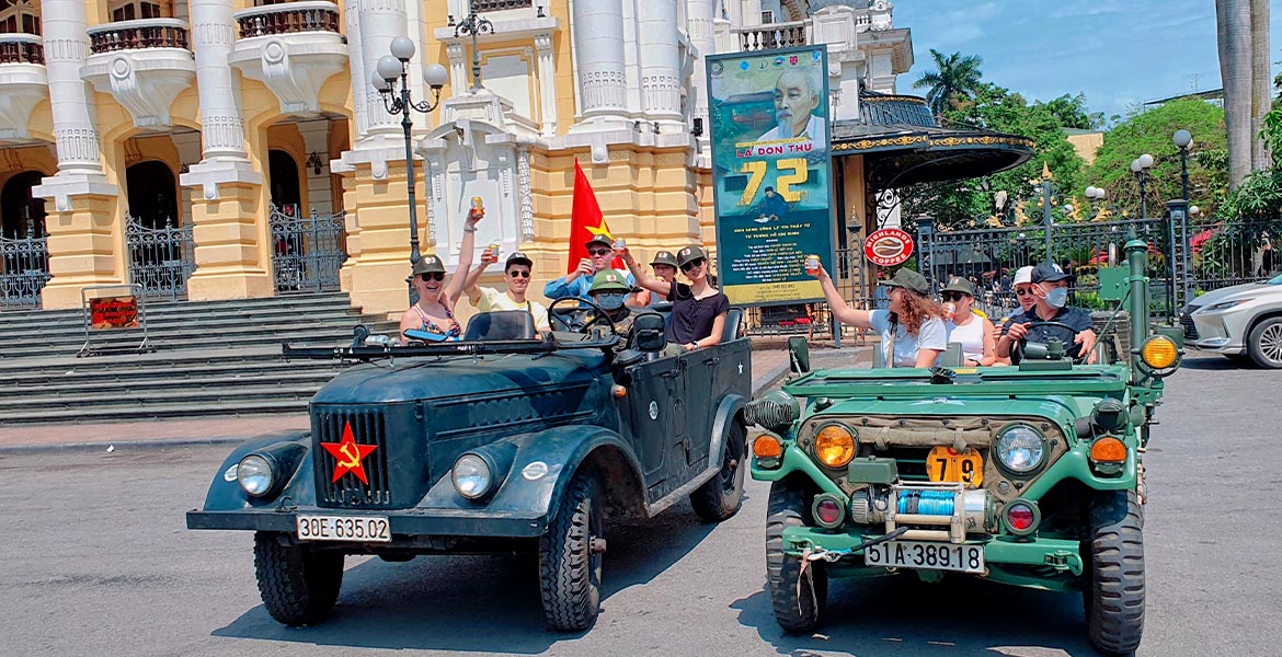 Jeep Tour across must-see destinations in Hanoi