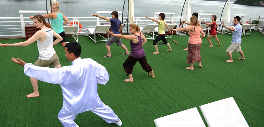 Tai Chi in Halong Bay