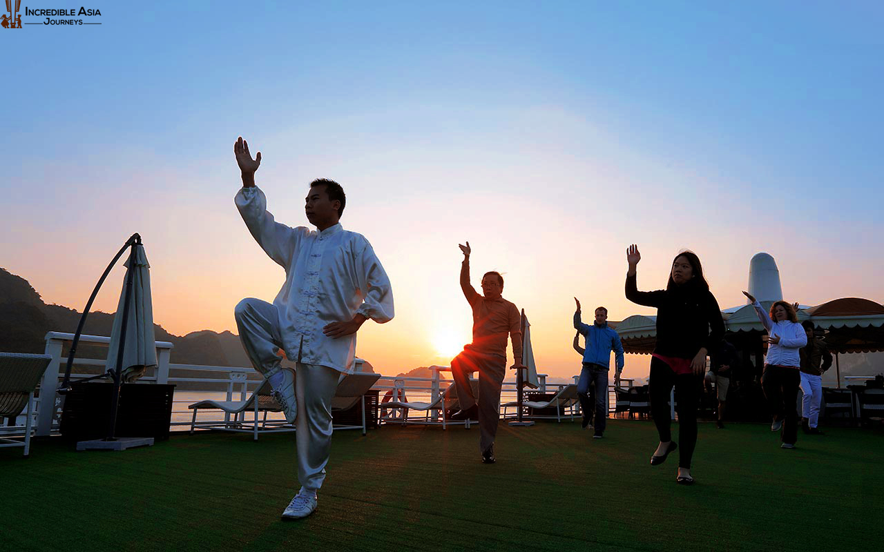 Tai Chi in Halong Bay