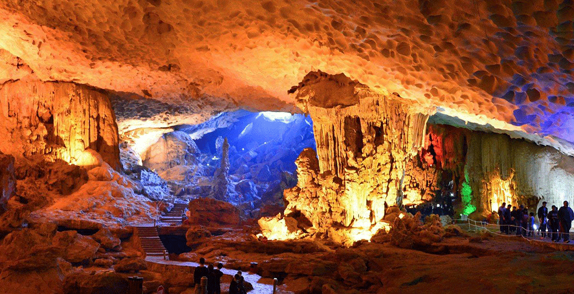 Visiting stunning caves